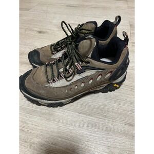 Merrell Pulse Sz 9 Shoes Mens Brown Leather‎ Vibram Low Top Trail Hiking